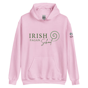 Irish Pagan School Unisex Hoodie, Sport Grey, Light Blue, Pink, White.