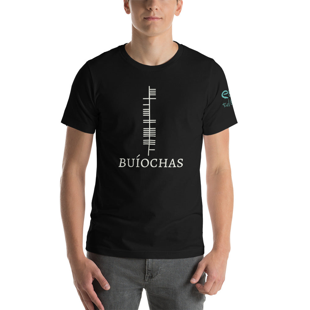 Ogham Series - Buíochas - Gratitude - Short-Sleeve Unisex T-Shirt, Black, Oxblood, Forest - Eel & Otter