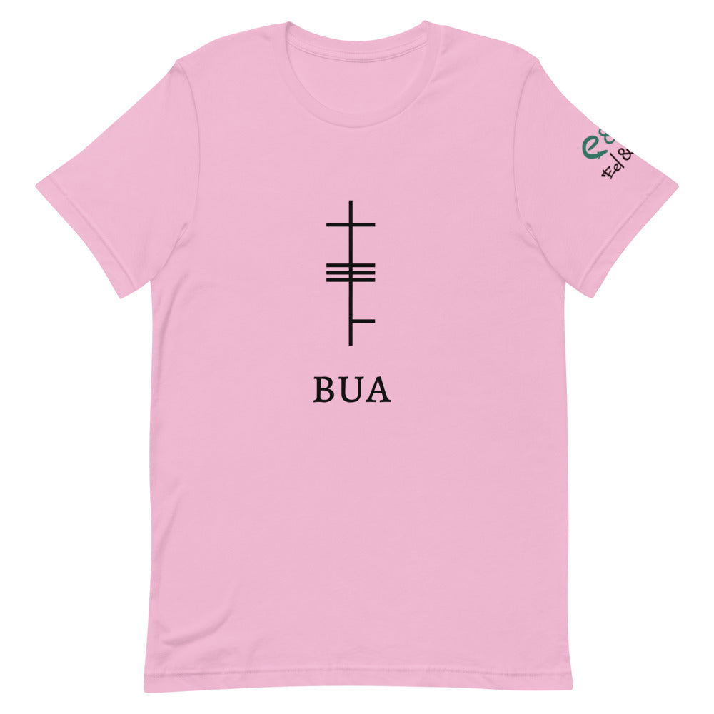 Ogham Series - Bua - Victory - Short-Sleeve Unisex T-Shirt, Ocean Blue, Lilac, Silver - Eel & Otter