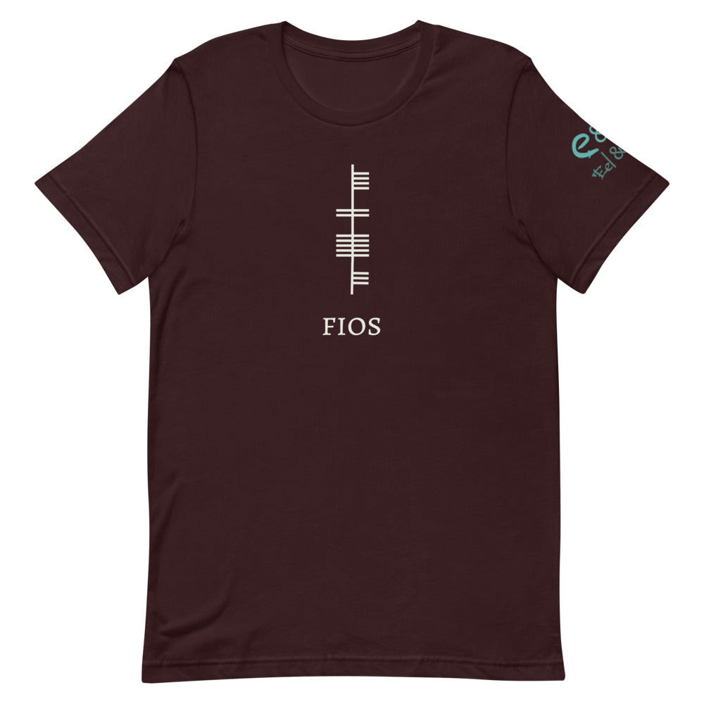 Ogham Series - Fios - Knowledge / Wisdom - Short-Sleeve Unisex T-Shirt Oxblood Black, Brown, Asphalt - Eel & Otter