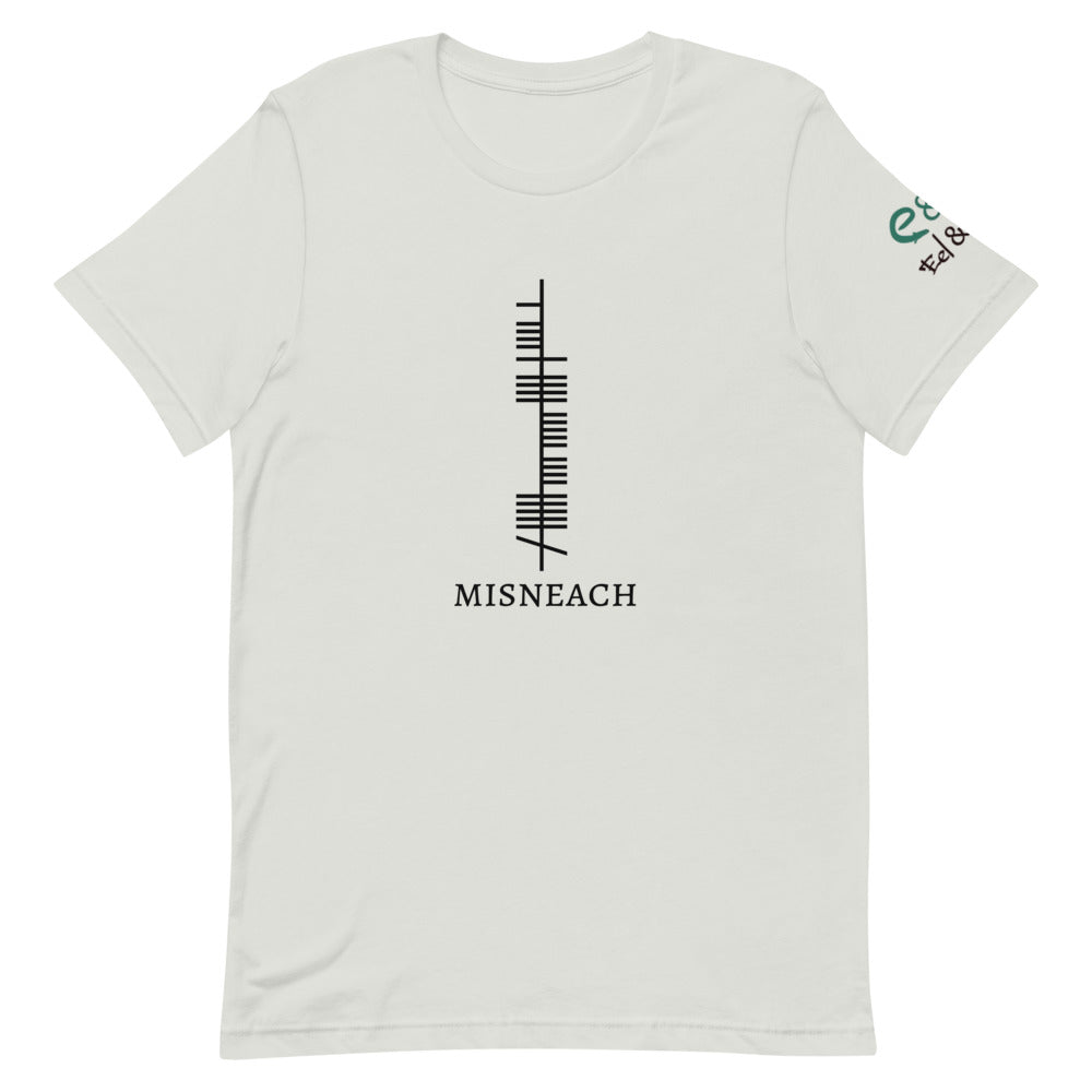 Ogham Series - Misneach - Courage - Short-Sleeve Unisex T-Shirt Siver, Pink, Steel Blue - Eel & Otter