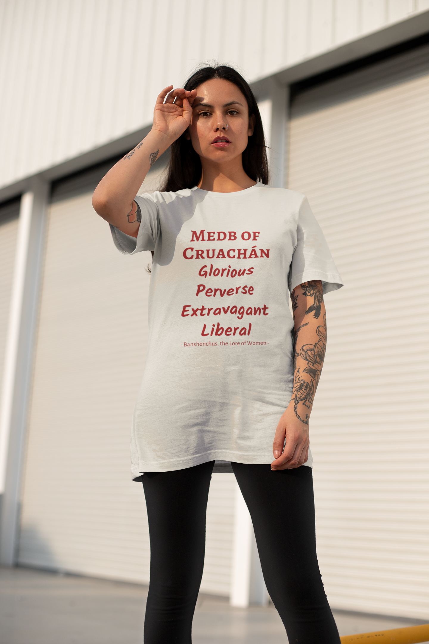 Medb of Cruachan - White, Cream & Silver - Unisex Short Sleeve Jersey T-Shirt - Eel & Otter
