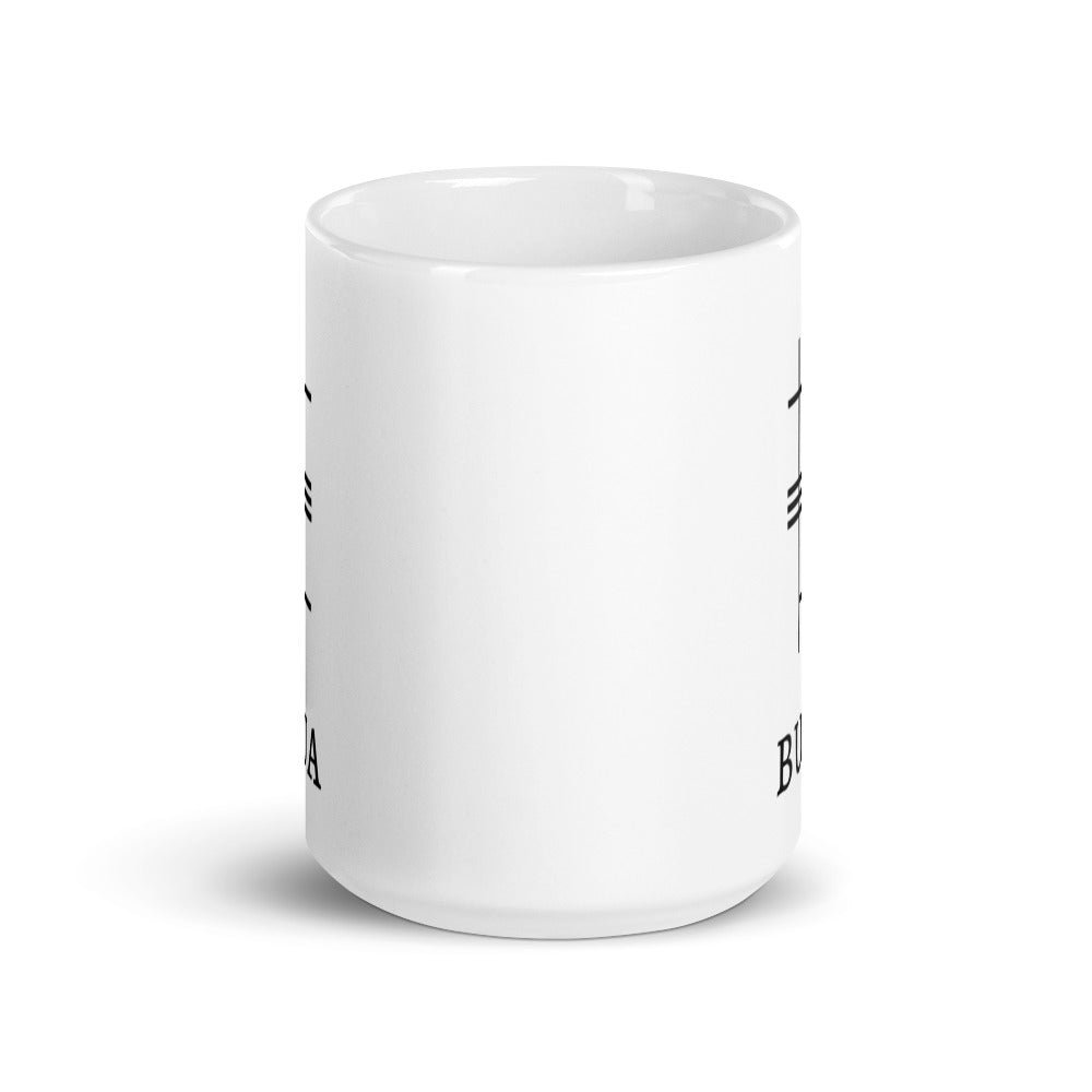 Ogham Series - Bua - Victory - White glossy mug - Eel & Otter