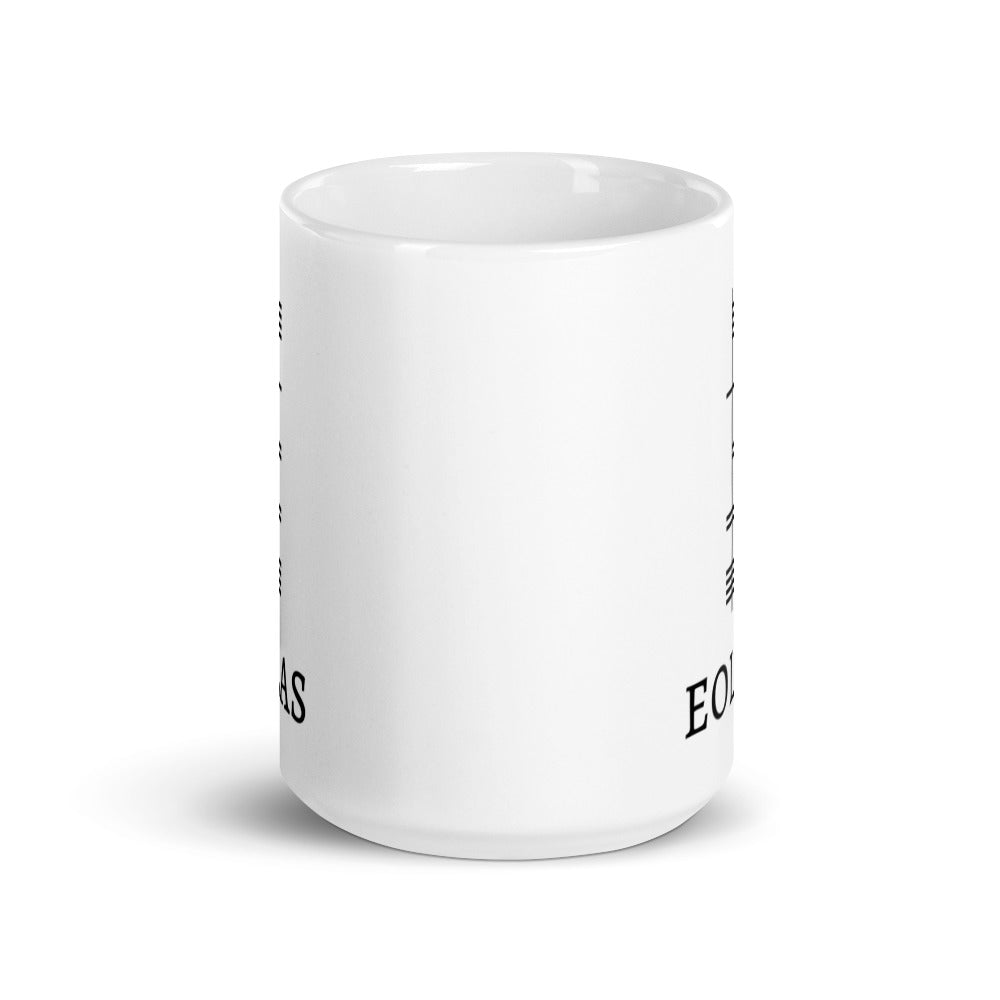Ogham Series - Eloas - Knowledge - White glossy mug - Eel & Otter