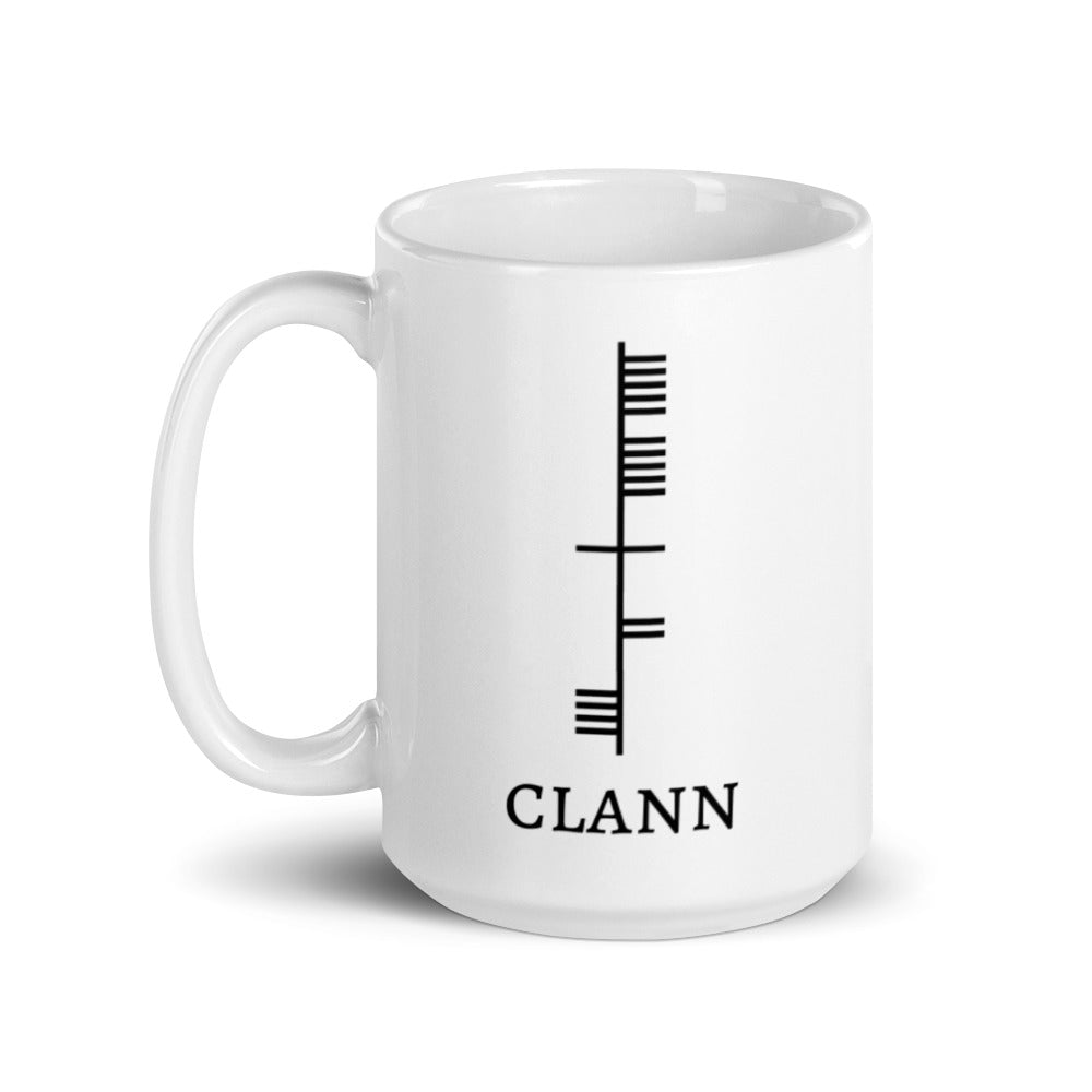 Ogham Series - Clann - Family - White glossy mug - Eel & Otter