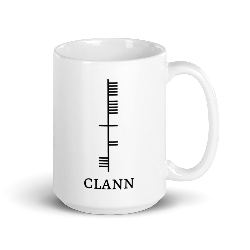 Ogham Series - Clann - Family - White glossy mug - Eel & Otter