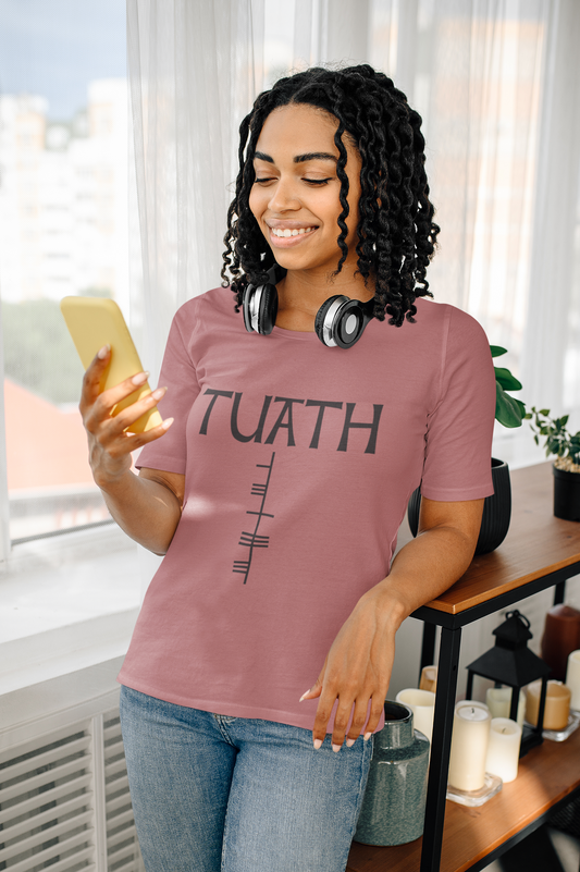 Túath - Short-Sleeve Unisex T-Shirt, Mauve, Steel BLue, Silver - Eel & Otter