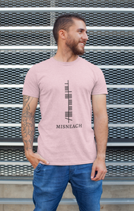 Ogham Series - Misneach - Courage - Short-Sleeve Unisex T-Shirt Siver, Pink, Steel Blue - Eel & Otter