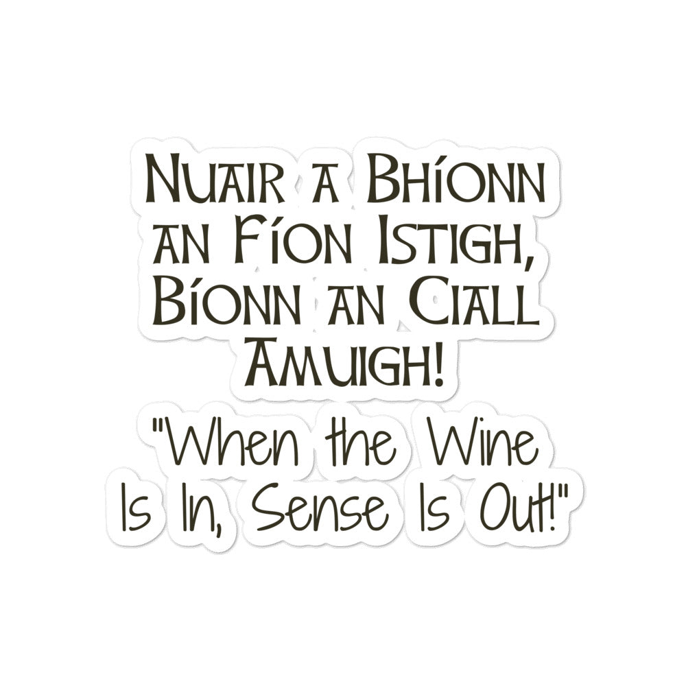 Nuair a Bhíonn an Fíon Istigh, - Bubble-free stickers - Eel & Otter