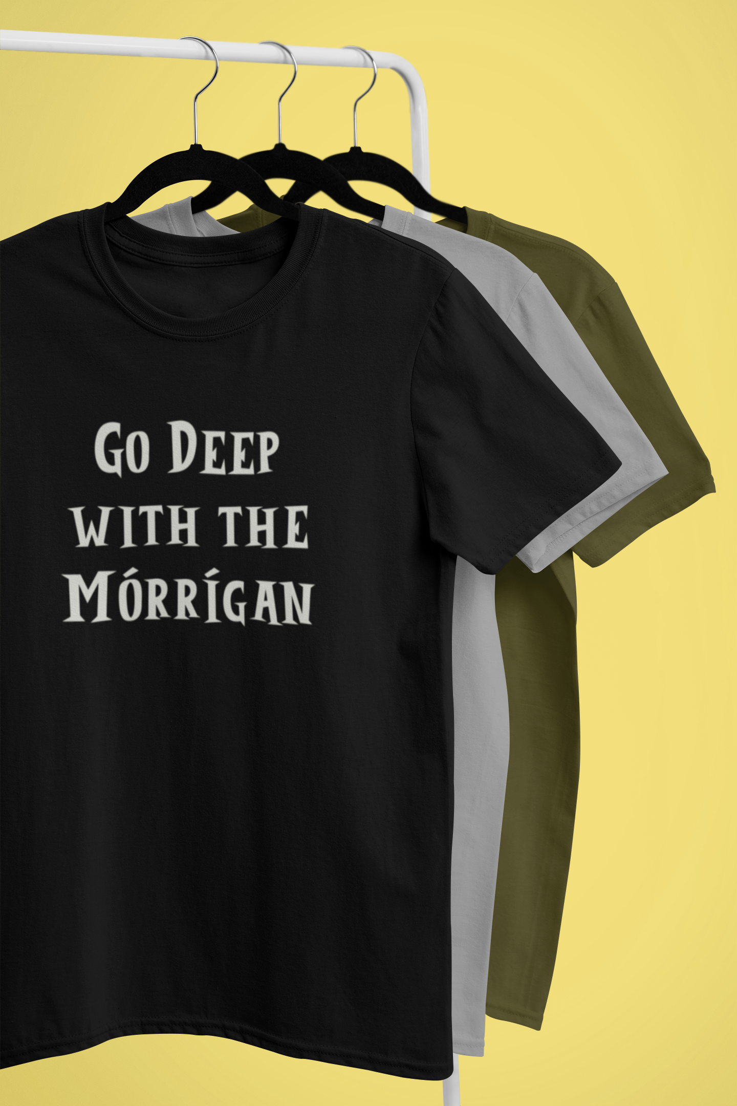Go Deep with the Mórrígan - Black, Green & Red - Unisex Short Sleeve Jersey T-Shirt - Eel & Otter