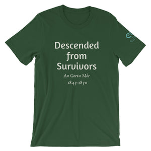 Descended from Survivors - Black, Navy & Forest Green - Unisex Short Sleeve Jersey T-Shirt - Eel & Otter