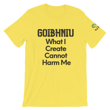 Load image into Gallery viewer, Goibhniu: What I Create - White, Silver &amp; Yellow - Unisex Short Sleeve Jersey T-Shirt - Eel &amp; Otter