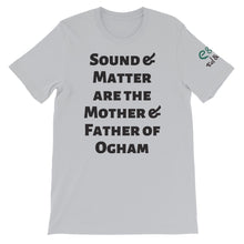 Load image into Gallery viewer, Sound and Matter - Aqua, Silver, Soft Cream, - Short-Sleeve Unisex T-Shirt - Eel &amp; Otter