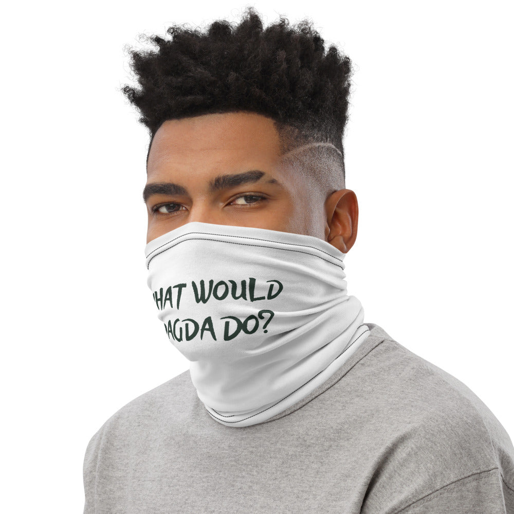 What Would Dagda Do? Face Shield - Neck Gaiter - White - Eel & Otter