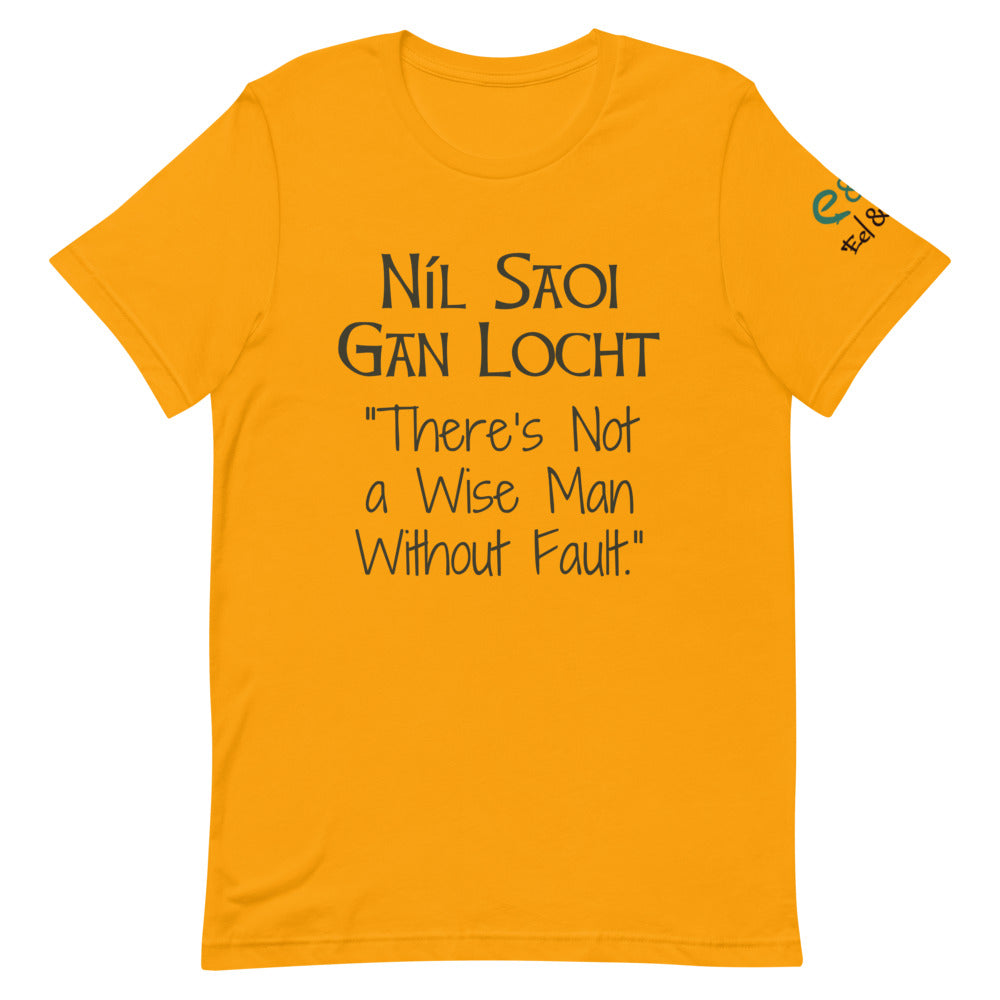 Níl Saoi Gan Locht - Short-Sleeve Unisex T-Shirt -Gold, Saoft Cream, Ash - Eel & Otter