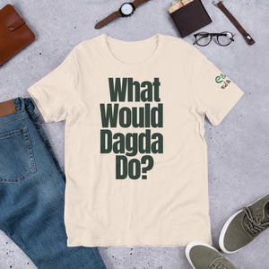 What Would Dagda Do? White, Ash & Cream - Unisex Short Sleeve Jersey T-Shirt - Eel & Otter