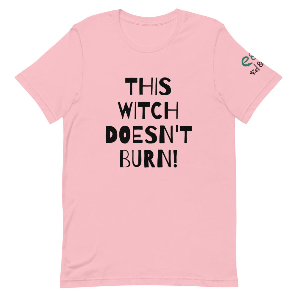 This Witch Doesn't Burn! - Short-Sleeve Unisex T-Shirt Silver, Pink, Steel Blue - Eel & Otter