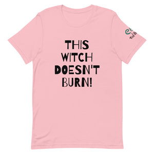 This Witch Doesn't Burn! - Short-Sleeve Unisex T-Shirt Silver, Pink, Steel Blue - Eel & Otter