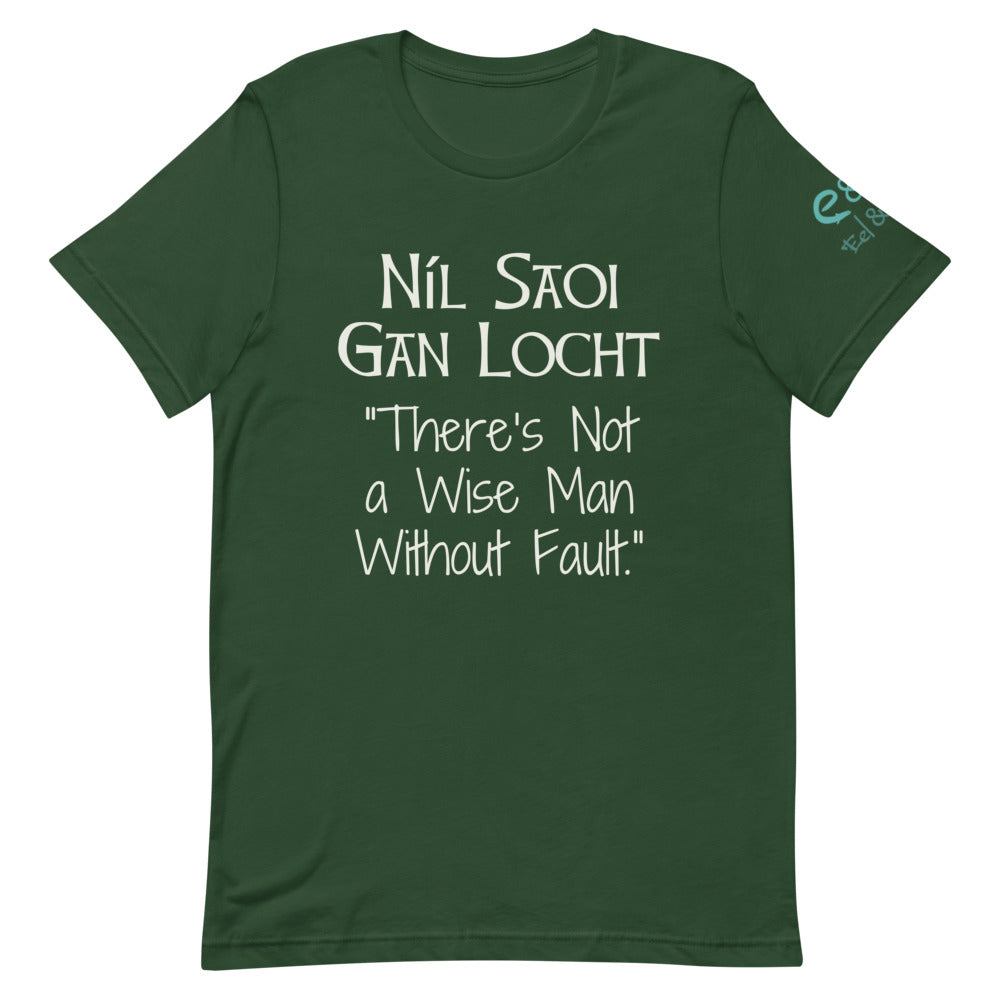 Níl Saoi Gan Locht - Short-Sleeve Unisex T-Shirt Black, Brown, Forest - Eel & Otter