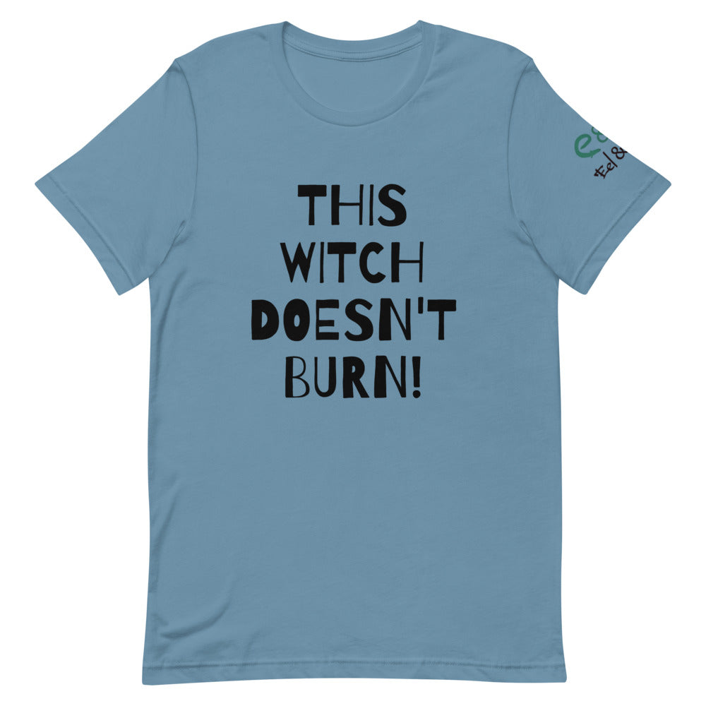 This Witch Doesn't Burn! - Short-Sleeve Unisex T-Shirt Silver, Pink, Steel Blue - Eel & Otter