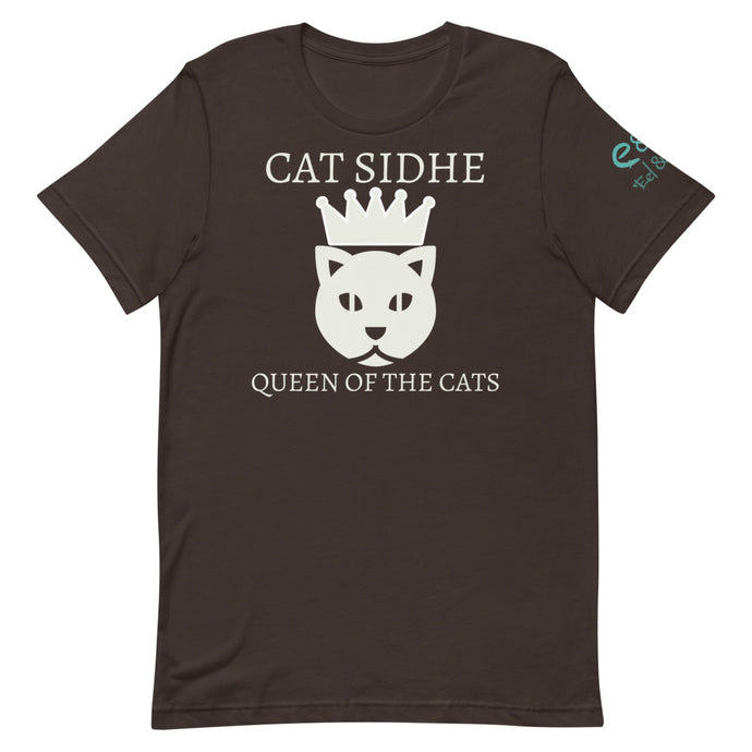 Cat Sidhe - Queen of the Cats - Short-Sleeve Unisex T-Shirt Red, Brown, Forest Green - Eel & Otter