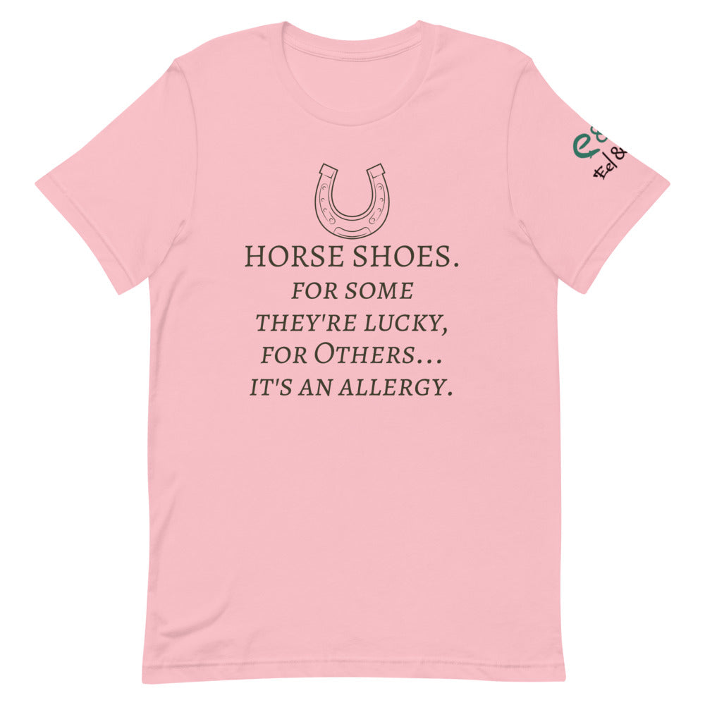 Horse Shoes  - Short-Sleeve Unisex T-Shirt Pink, Silver, Gold, - Eel & Otter