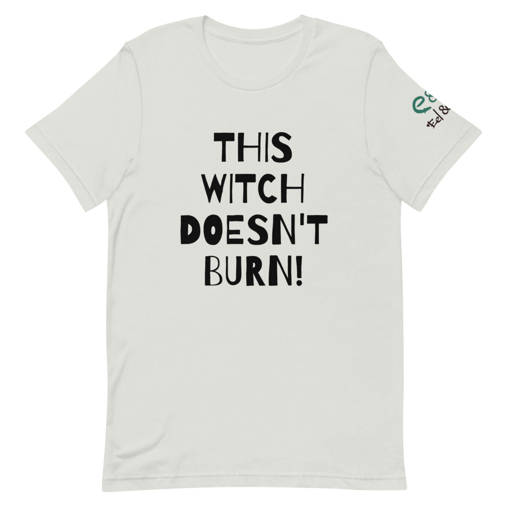 This Witch Doesn't Burn! - Short-Sleeve Unisex T-Shirt Silver, Pink, Steel Blue - Eel & Otter