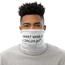 Load image into Gallery viewer, What Would Dagda Do? Face Shield - Neck Gaiter - White - Eel &amp; Otter