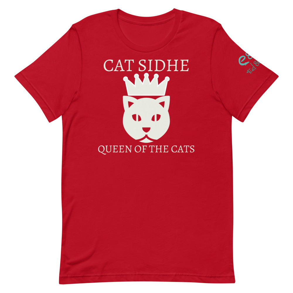 Cat Sidhe - Queen of the Cats - Short-Sleeve Unisex T-Shirt Red, Brown, Forest Green - Eel & Otter