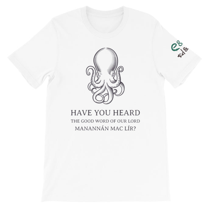 Manannán Missionary - White, Ash, Gold, - Short-Sleeve Unisex T-Shirt - Eel & Otter