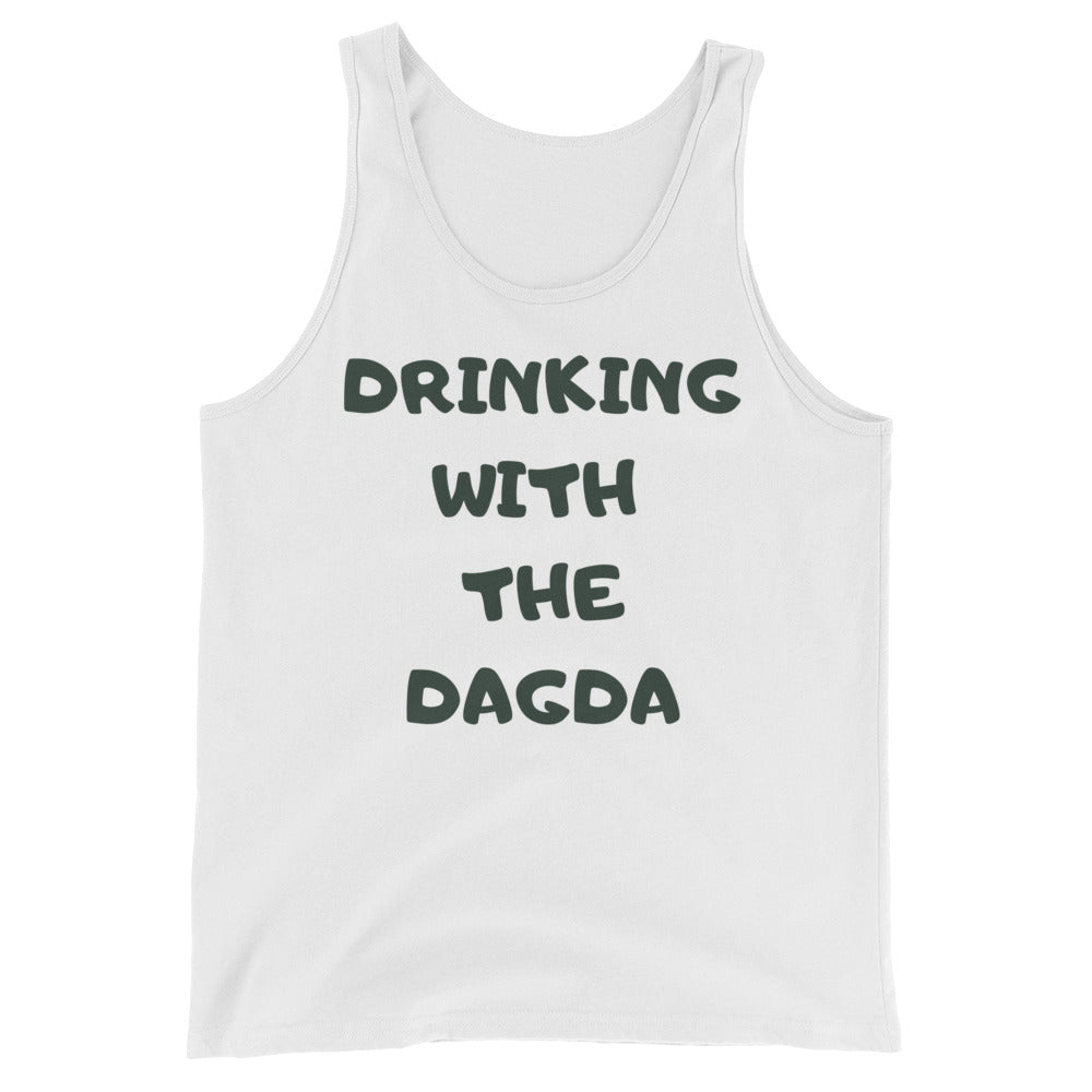 Drinking with the Dagda - White - Unisex Tank Top - Eel & Otter