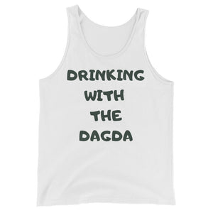 Drinking with the Dagda - White - Unisex Tank Top - Eel & Otter