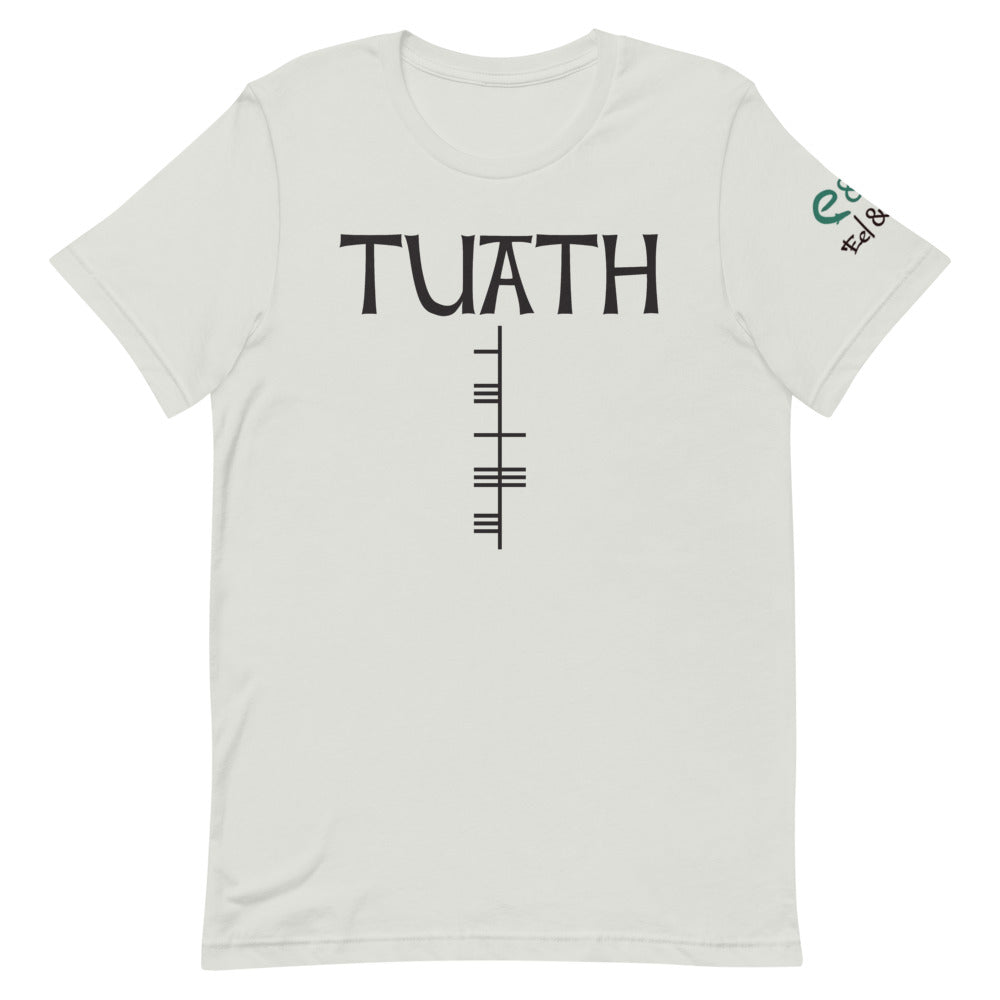 Túath - Short-Sleeve Unisex T-Shirt, Mauve, Steel BLue, Silver - Eel & Otter