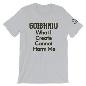 Goibhniu: What I Create - White, Silver & Yellow - Unisex Short Sleeve Jersey T-Shirt - Eel & Otter