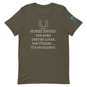 Horse Shoes - Short-Sleeve Unisex T-Shirt - Black, Army, Navy, - Eel & Otter