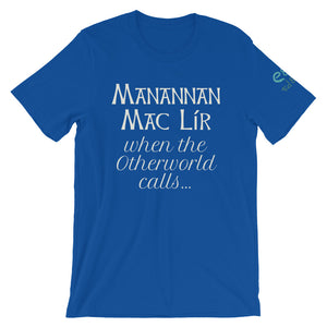 Manannán Mac Lír - Royal Blue, Aqua & Asphalt - Unisex Short Sleeve Jersey T-Shirt - Eel & Otter