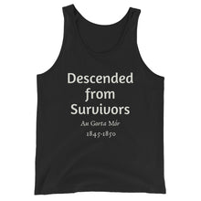Load image into Gallery viewer, Descended From Survivors - Black - Unisex Tank Top - Eel &amp; Otter