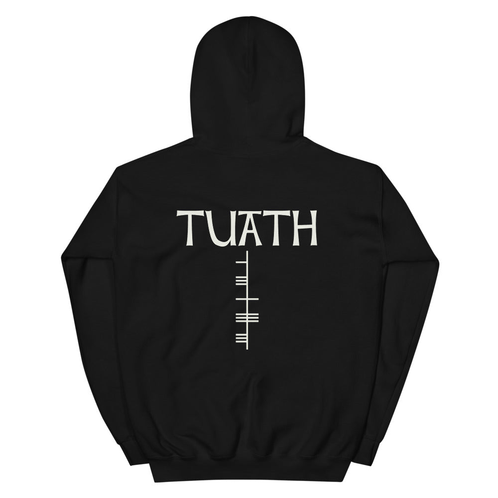 Tuath, Ogham Unisex Hoodie Black, Indigo Blue, Maroon - Eel & Otter