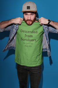 Descended from Survivors - Ash, Silver & Leaf Green - Unisex Short Sleeve Jersey T-Shirt - Eel & Otter