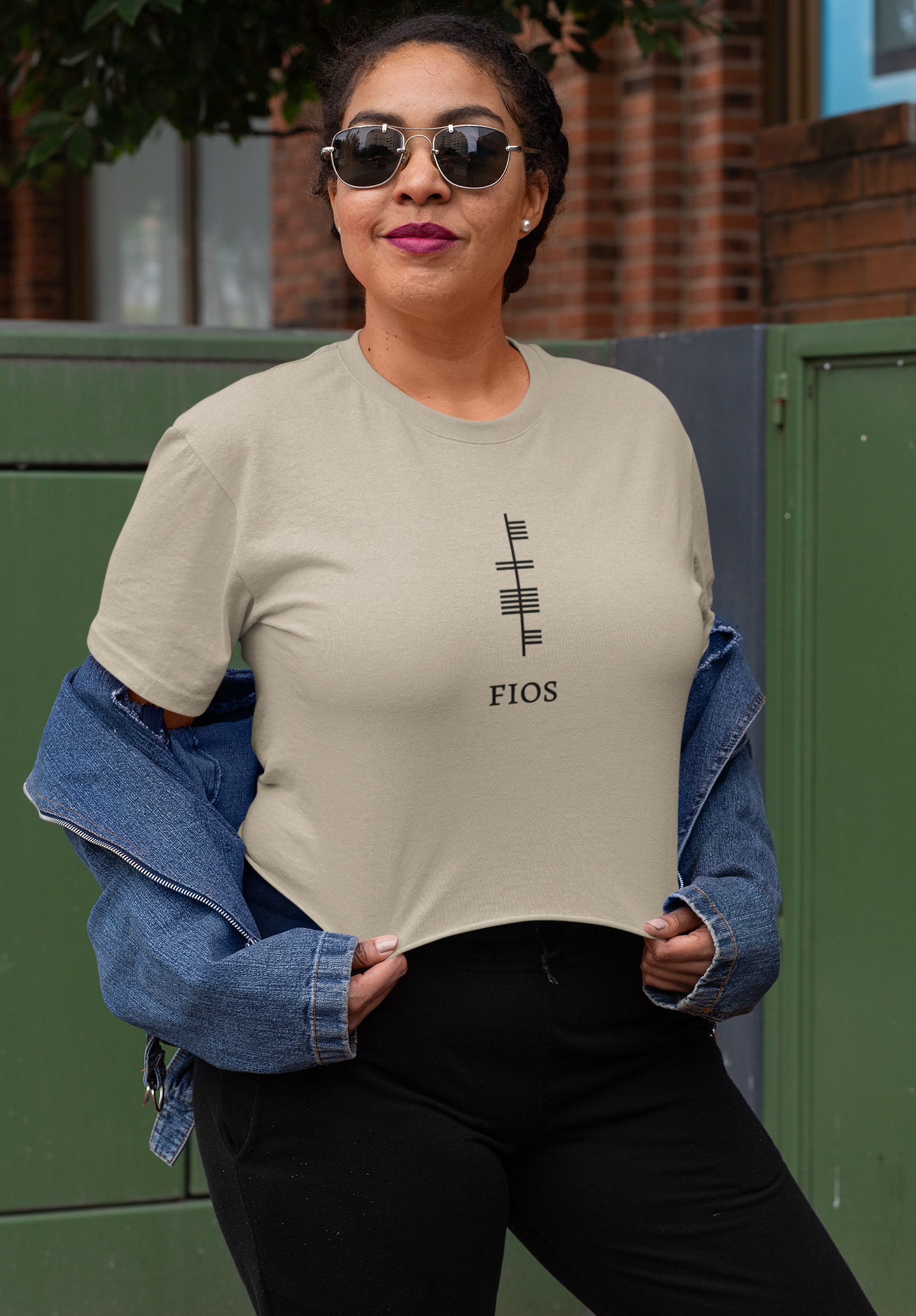 Ogham Series -  Fios - Knowledge / Wisdom - Short-Sleeve Unisex T-Shirt, Pink, Light blue, Soft Cream - Eel & Otter