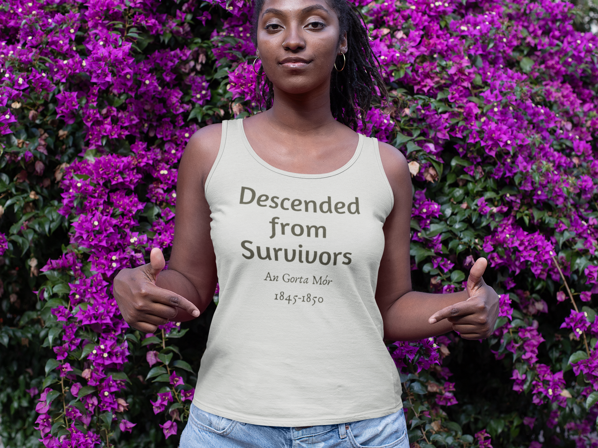 Descended From Survivors - White - Unisex Tank Top - Eel & Otter