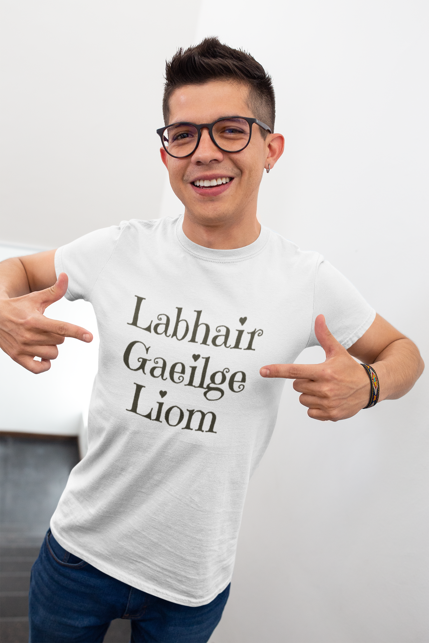 Labhair Gaeilge Liom (Speak Irish with Me) - White, Cream & Leaf Green - Eel & Otter