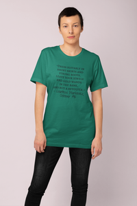 "short skirts and strong boots"- Short-Sleeve Unisex T-Shirt Kelly green, Pink, Silver - Eel & Otter