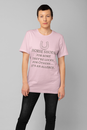 Horse Shoes  - Short-Sleeve Unisex T-Shirt Pink, Silver, Gold, - Eel & Otter