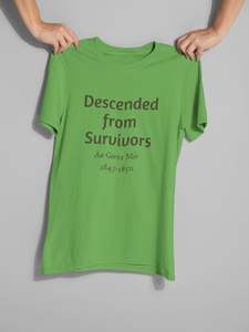 Descended from Survivors - Ash, Silver & Leaf Green - Unisex Short Sleeve Jersey T-Shirt - Eel & Otter
