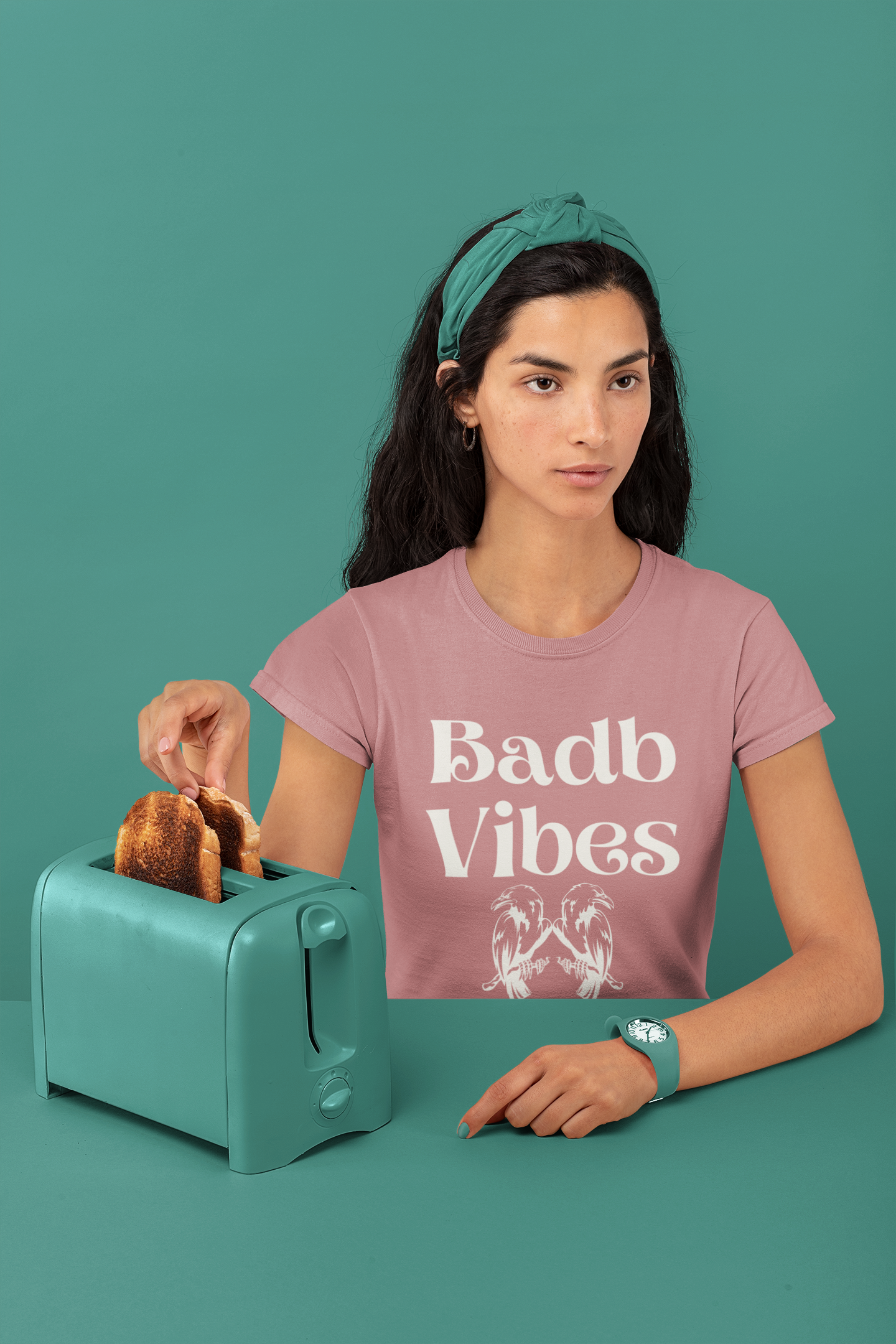 Badb Vibes - Short-Sleeve Unisex T-Shirt - Mauve, Steel Blue, Ash - Eel & Otter