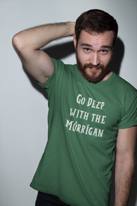 Go Deep with the Mórrígan - Black, Green & Red - Unisex Short Sleeve Jersey T-Shirt - Eel & Otter