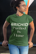 Load image into Gallery viewer, Brighid - Purified by Flame - Royal Blue, Asphalt &amp; Forest Green - Unisex Short Sleeve Jersey TShirt - Eel &amp; Otter