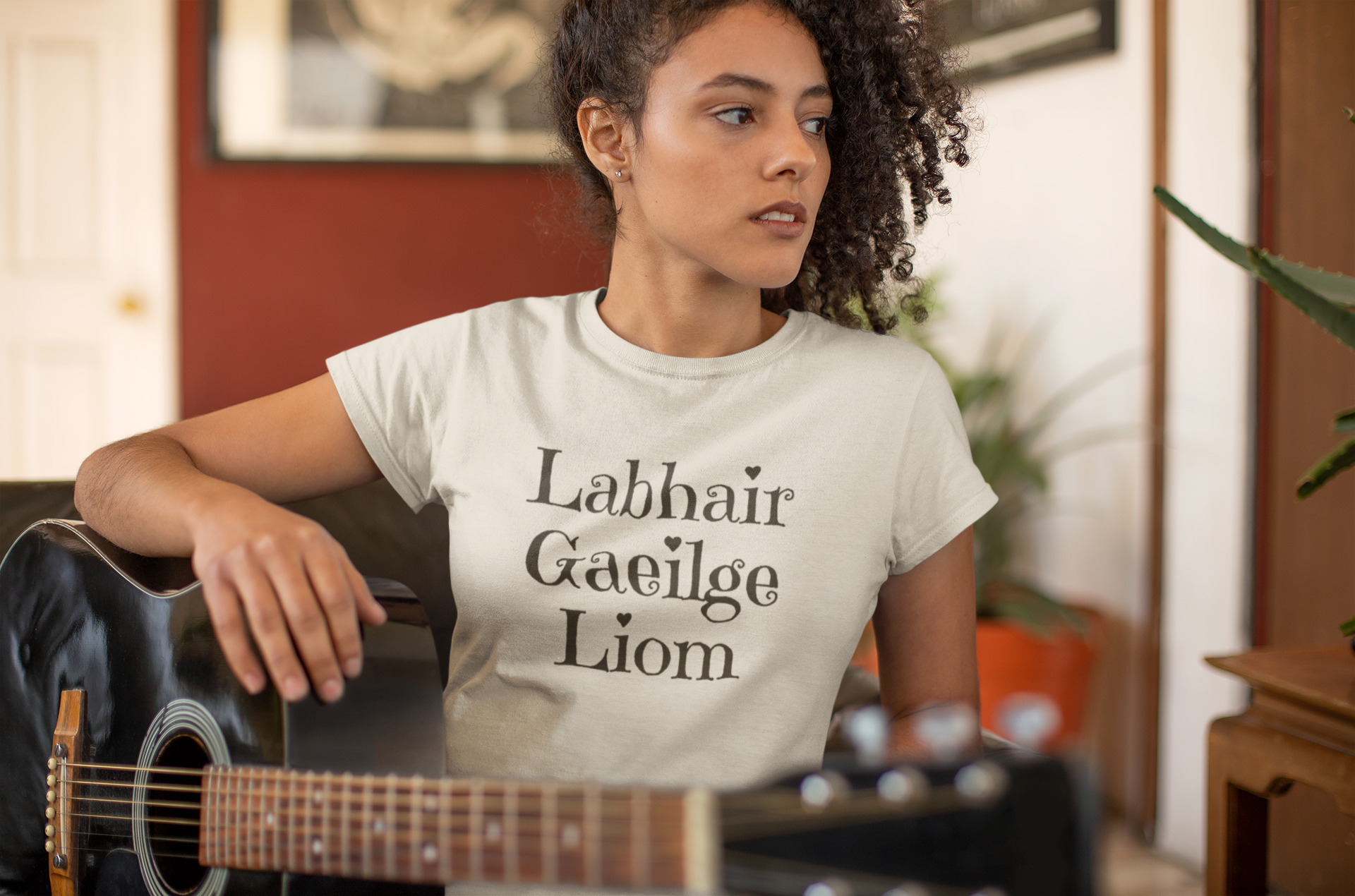 Labhair Gaeilge Liom (Speak Irish with Me) - White, Cream & Leaf Green - Eel & Otter