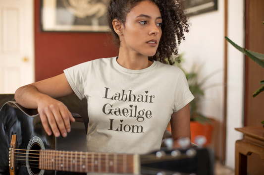 Labhair Gaeilge Liom (Speak Irish with Me) - White, Cream & Leaf Green - Eel & Otter